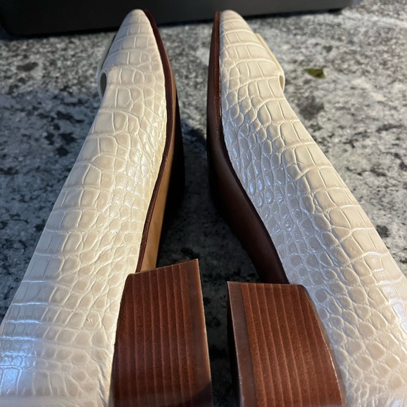 Tory Burch Square Toe Georgia Leather Ballet Flats In Brie Size 9M Women's - Picture 5 of 9